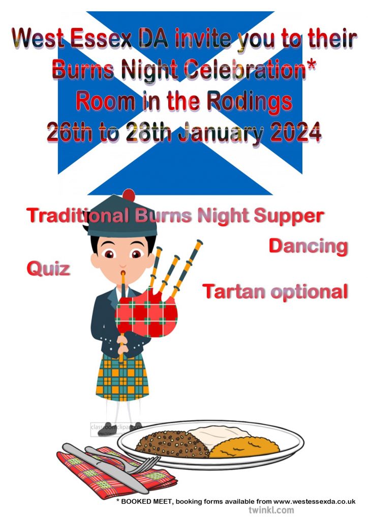 Burns Night Celebration 2024 West Essex District Association